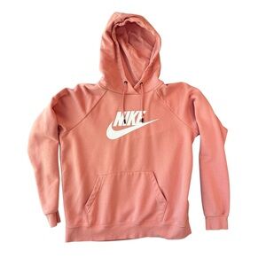 Nike Women's Medium Pullover Hoodie - Light Pink with White Swoosh